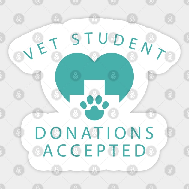 Vet Student Donations Accepted Sticker by CreativeJourney